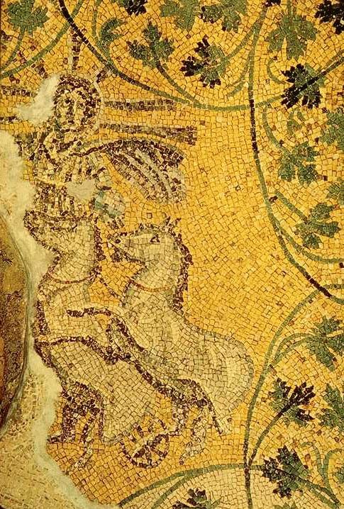 Mosaico tardoantiguo de Cristo como Sol en cuadriga